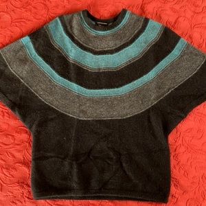 Zinity Black and Turquoise Sweater Possum and Merino Wool  Sz Lg